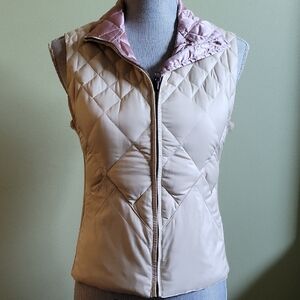 Eddie Bauer Reversible Quilted Down Fill Diamond Stitch Vest XS